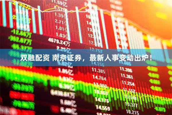 双融配资 南京证券，最新人事变动出炉！