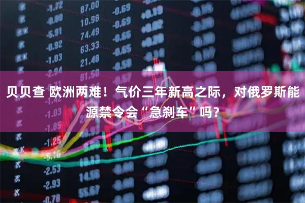 贝贝查 欧洲两难！气价三年新高之际，对俄罗斯能源禁令会“急刹车”吗？